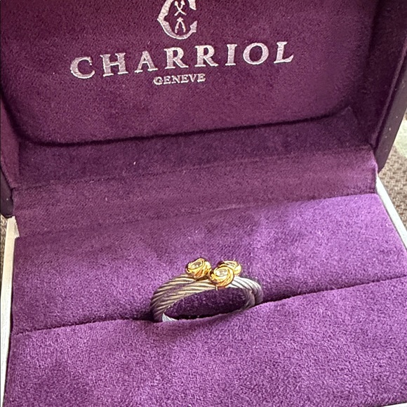 Charriol Jewelry - Charriol Two-Tone Cable Ring with 18k Gold Accents - Purple Band